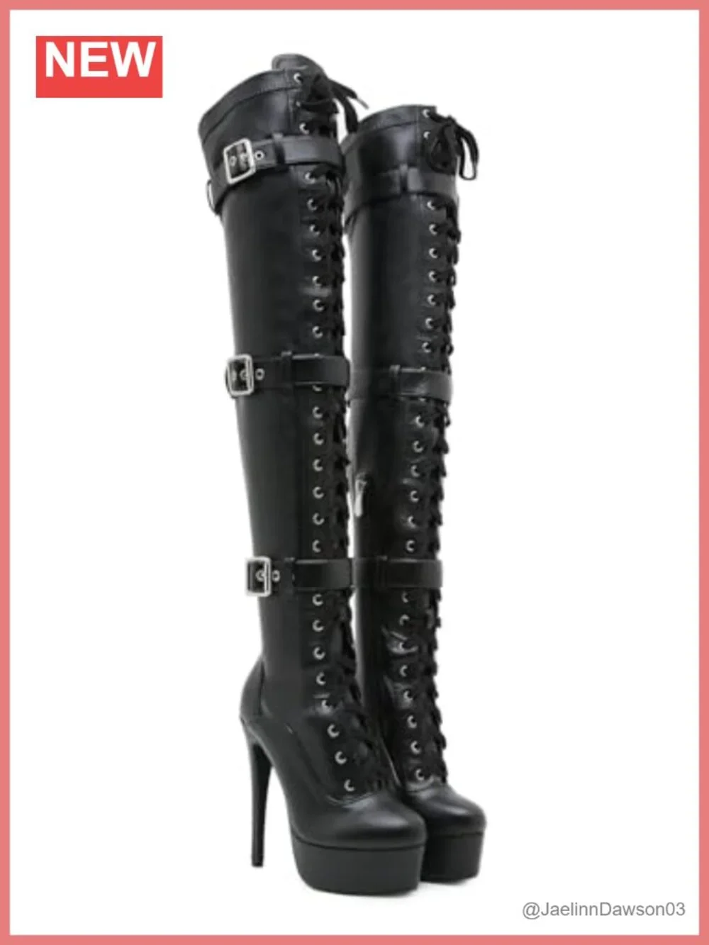 PU Leather Over the Knee Platform Boots Women's High Heel Party Stiletto Zip